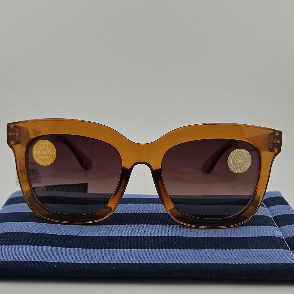 Peepers Polarized Cabana Sun Spring Hinges Uv400 Sunglasses Brand New